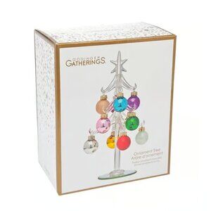 Godinger CUT GLASS Tree Multi Color Ornaments BRAND-NEW tags/boxed